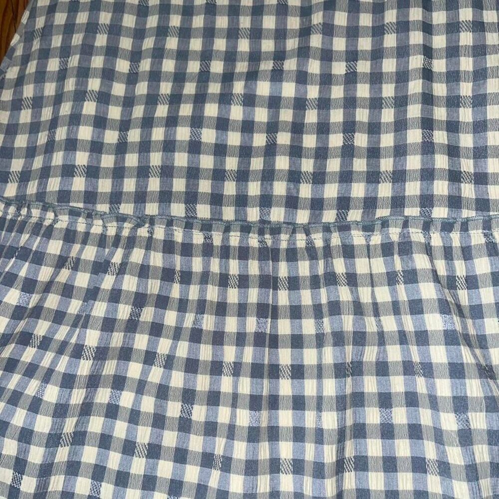 Vintage 1990s Nanette Lapore Women's Blue Gingham Maxi Dress - Picture 4 of 5
